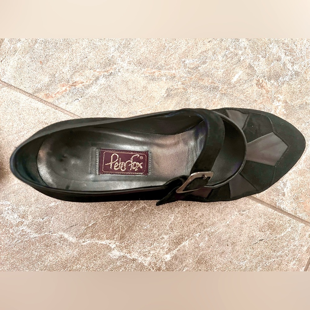 Peter Fox Black Suede Mary Jane Heels Size 8 - Picture 8 of 13